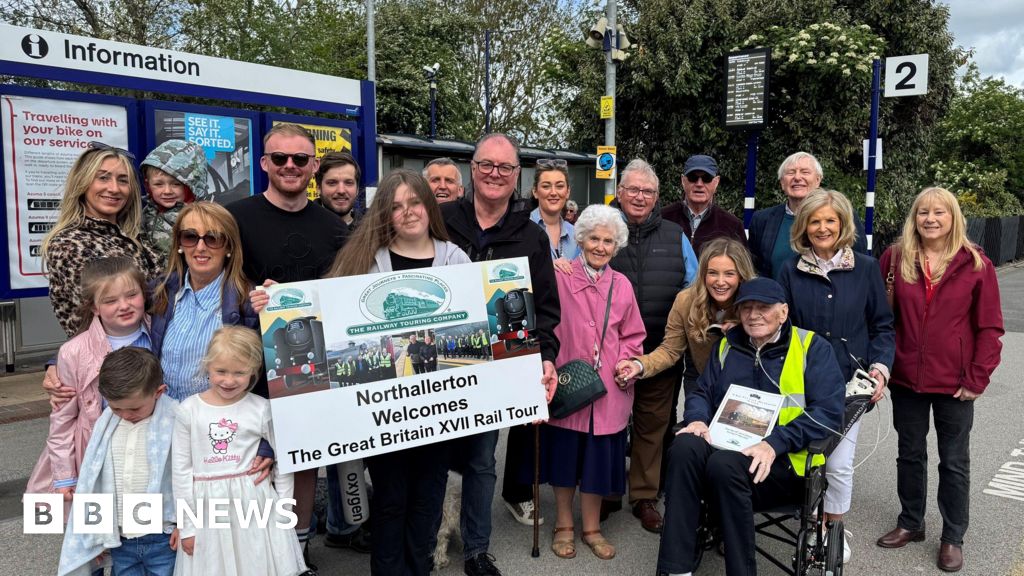 Northallerton celebrates the arrival of the Great Britain XVII Rail Tour with a warm community welcome.